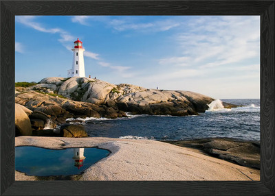 Peggy's Cove Leuchtturm, Nova Scoti gerahmtes Wandbild Poster Leinwanddruck Bild