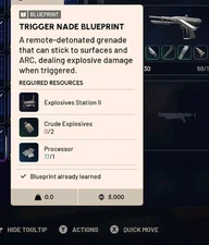 🔥 ARC RAIDERS 🔥 Trigger Nade BLUEPRINT - USA SELLER
