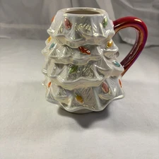 Transpac Nostalgic Tree Ceramic Mug White Colorful Lights Everyday Is A Holiday
