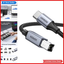 USB B to USB C Cable 3FT Nylon Braided Printer Scanner MIDI Data Transfer