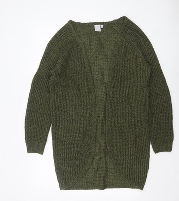 ICHI Damen Strickjacke grün Grobstrick offen Größe S