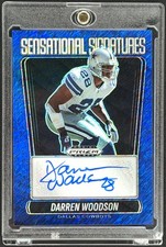 Darren Woodson 2025 Panini Prizm Black FOTL Blue Shimmer Auto /15 #56 Cowboys