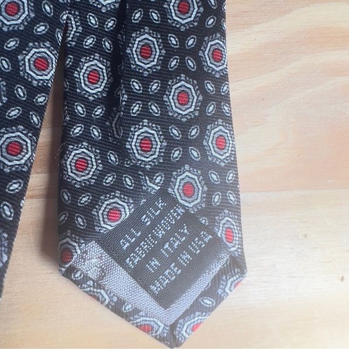Corbata de seda Christian Dior Monsieur azul marino y rojo - Imagen 4 de 7