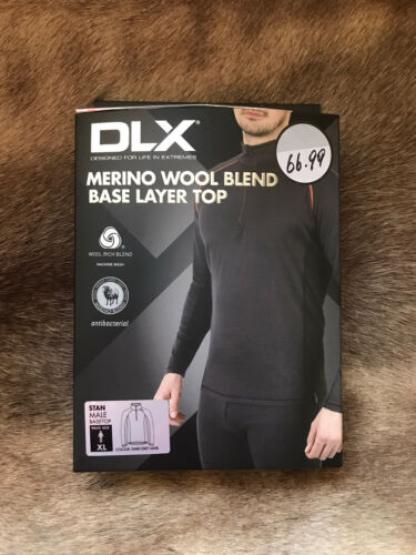 DLX Merino Wool Blend Long Sleeve Base Layer Top