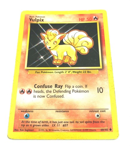 1999 VULPIX HP50 68/102 POKEMON TRADING CARD