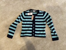 Vineyard Vines Girls Crop Cardigan Size L 14 Navy Striped WITH TAGS, NEVER WORN