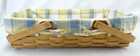 2002 Longaberger Medium Sammelkorb & Kornblume Plaid Liner Classic Stain