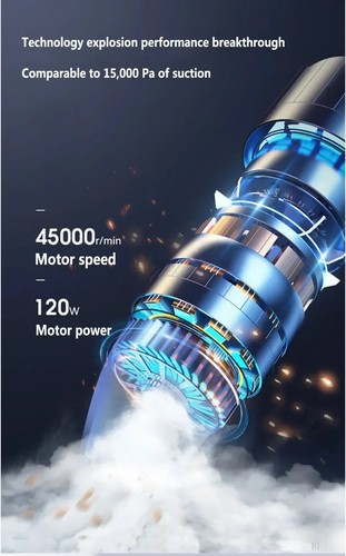 95000Pa Wireless Handheld Vacuum Cleaner Car Use Large Suction and Cordless New - Picture 13 of 24