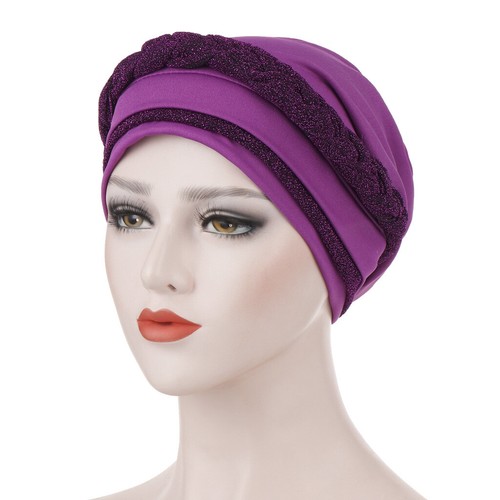 Women Muslim Braid Head Scarf Hijab Turban Hat Wrap Cover Cancer Headwear Cap - Picture 12 of 22