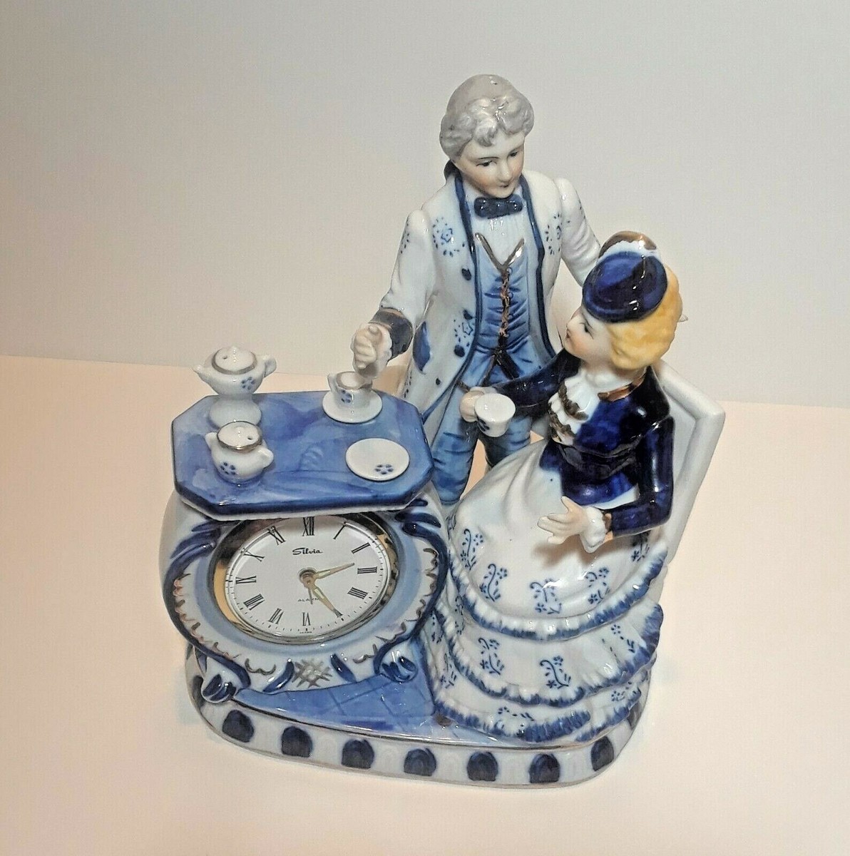 【2日間限定値下げ❗️】SSR MK-1 Table Clock Rare porcelain vintage mechanical table clock Japan SILVIA Passed