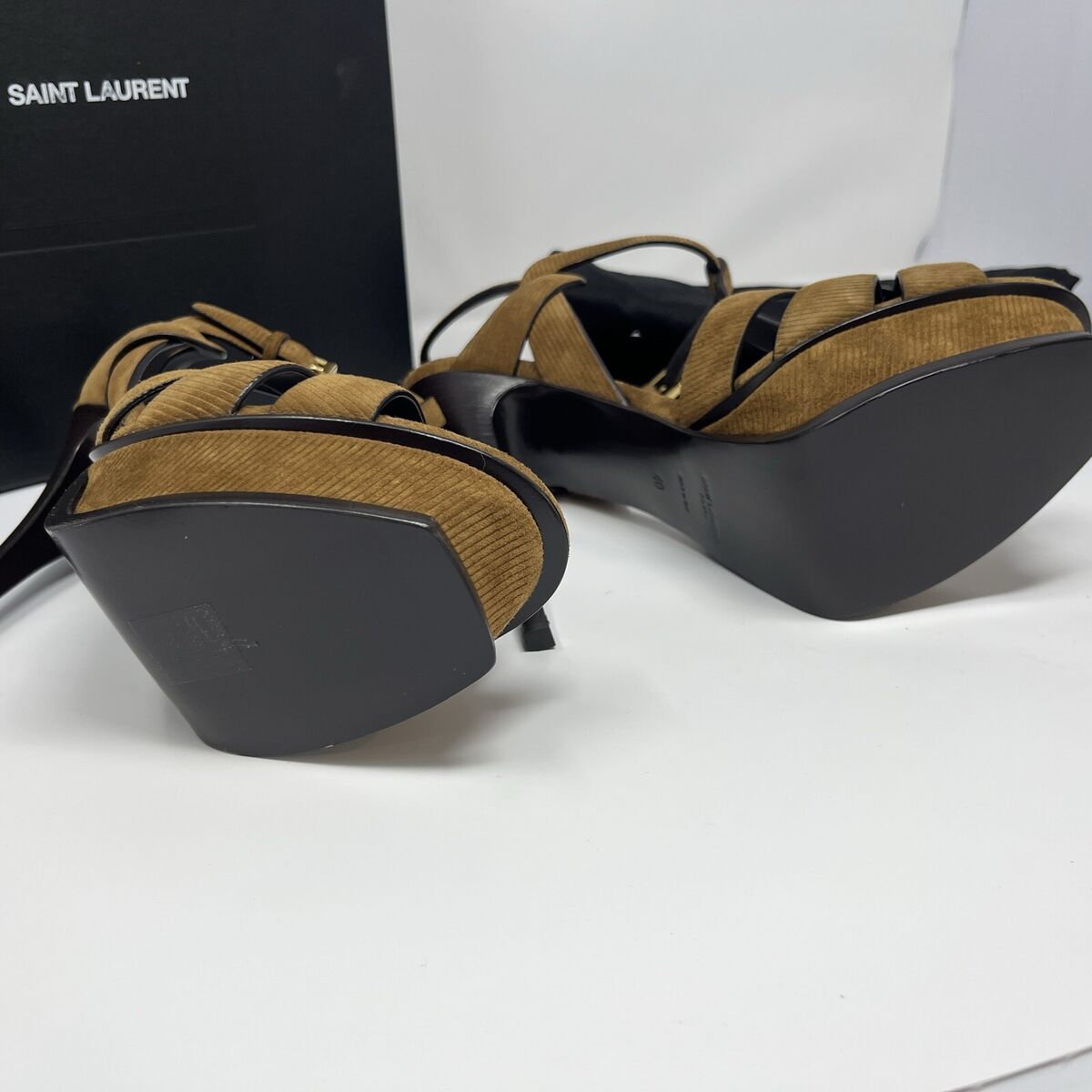 YSL Saint Laurent Tribute Velvet T Strap Platform Sandal 40 YSL Saint Laurent Tribute Velvet T Strap Platform Sandal 40