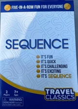 New Goliath SEQUENCE Board Game Travel Classics Size W/Case 2 Player Skill NIB