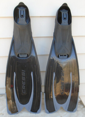 NEW Cressi Agua Snorkel / Swim Fins - Black/Gray - Full Foot Multiple Sizes