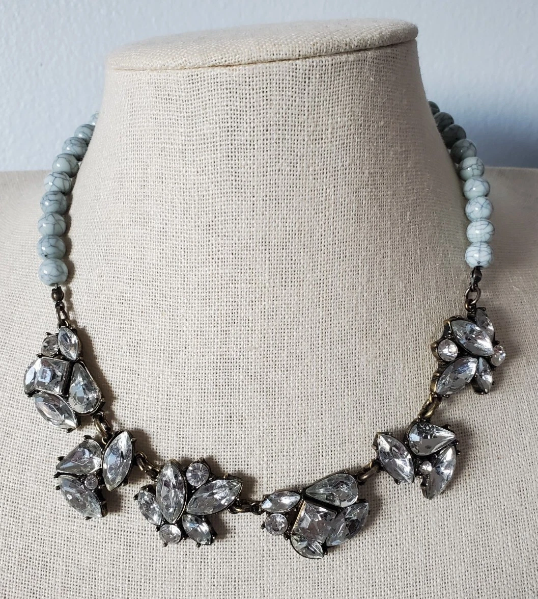 Sugarfix Baublebar Antique Brass Rhinestone Light Blue Marbled
