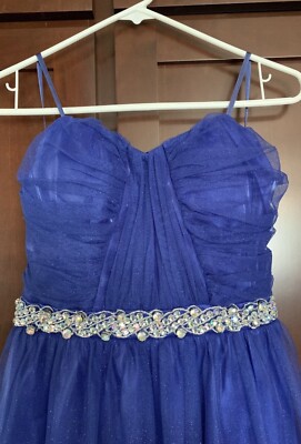 Royal Blue Short Homecoming/Prom Dress With Glittery Tule Overlay | eBay Royal Blue Short Homecoming/Prom Dress With Glittery Tule Overlay | eBay