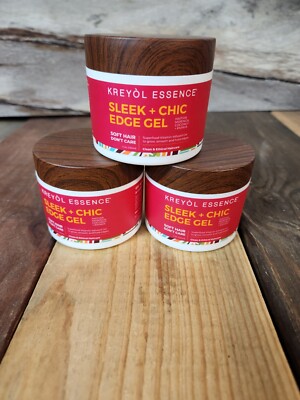 3PK Kreyol Essence Sleek + Chic Edge Gel Haitian Moringa Coconut Papaya 4oz