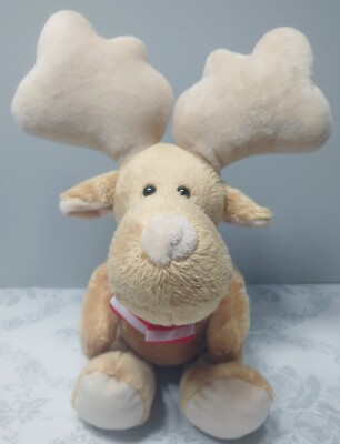 Ferrero KINDER Surprise Plush 11  Stuffed 2021 Christmas Moose w/ Striped Scarf