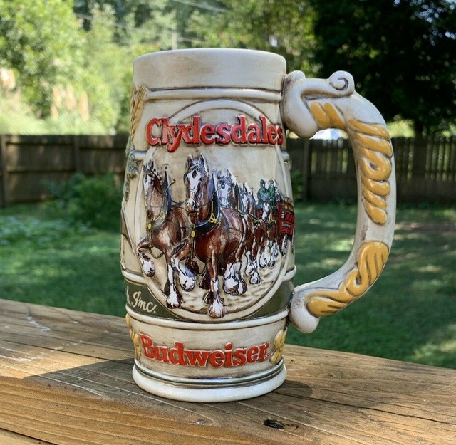 Vintage Budweiser Clydesdales Beer Stein Collectible Mug Ceramarte
