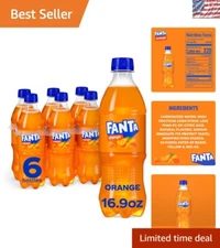 Citrus Bliss: 6 Pack of Orange Soda 16.9 Fl Oz Bottles - Kosher & Allergen-Free