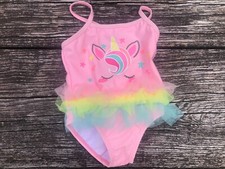 NWT Wonder Nation Baby Girl Unicorn Tutu One Piece Swimsuit Size 12M