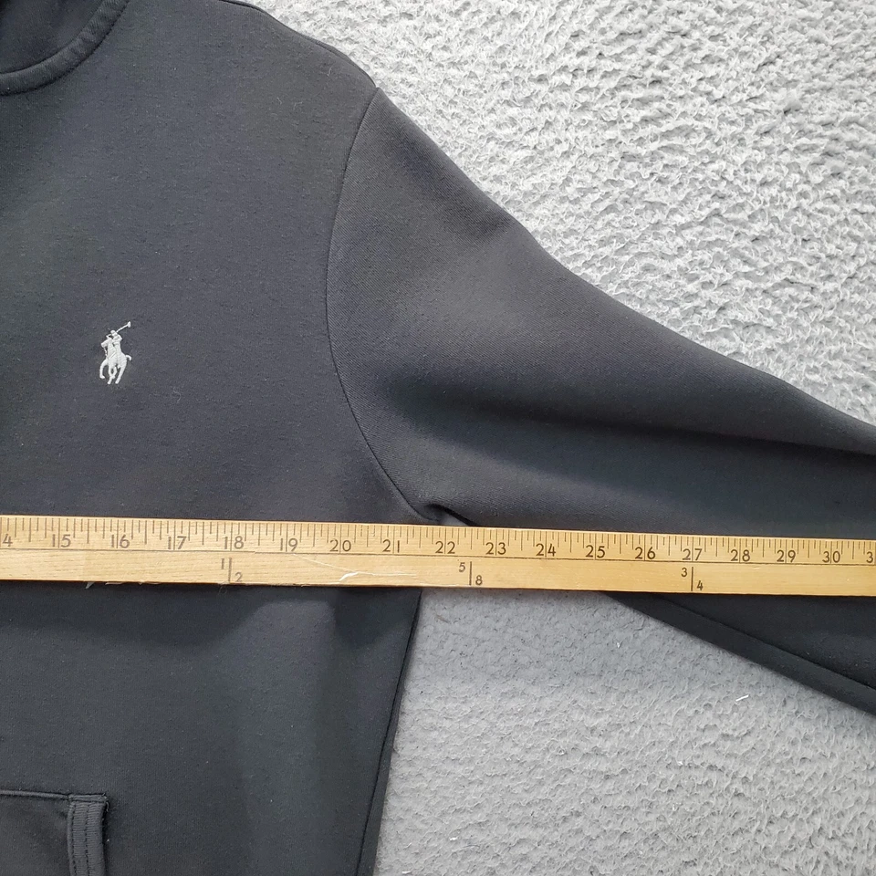 Толстовка с капюшоном женская Polo Ralph Lauren M черная с логотипом пони мешочек на шнурке карман на молнии - Изображение 4 из 4