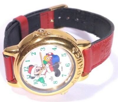 Vtg Lorus Disney Santa Mickey Animated Musical Watch Plays  display picture 2