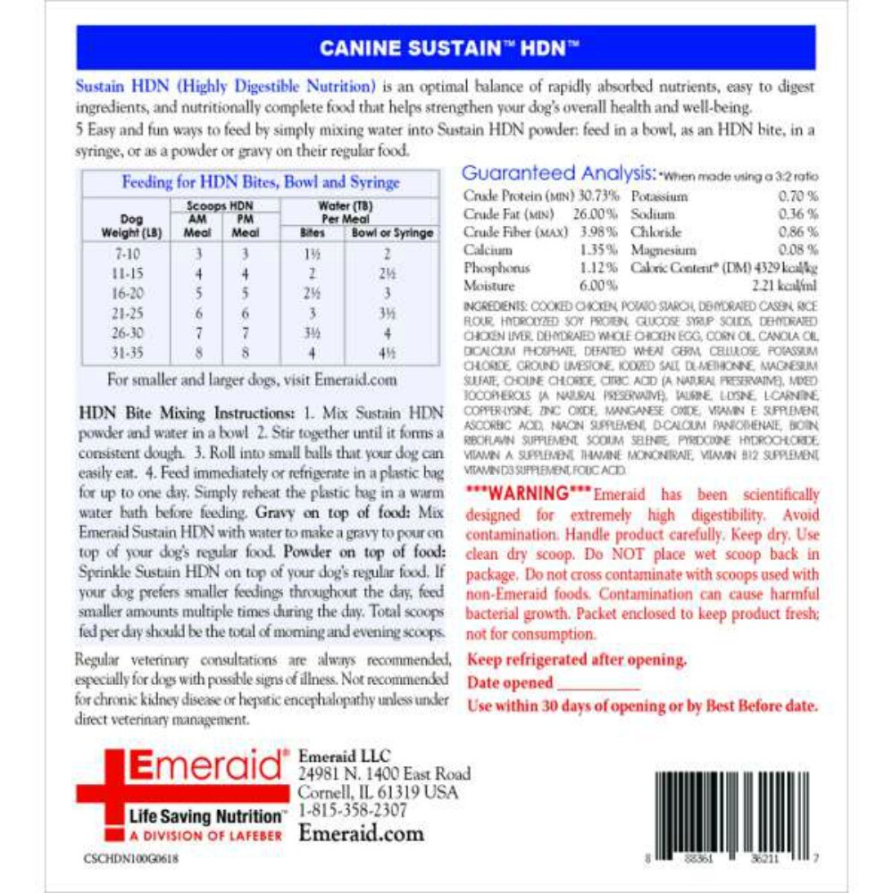 Lafeber EmerAid Sustain Nutritional Complete Recovery Food for Dogs 100gm 