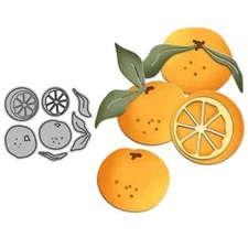 Orange Fruit Sliced Leaves Metal Cutting Dies Scrapbooking Card Making Craft