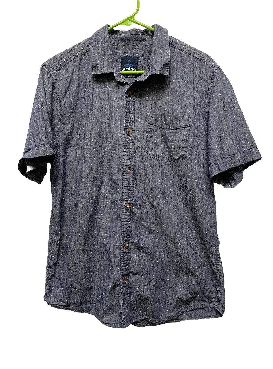 prana short sleeve button-up casual logo flaw shirt