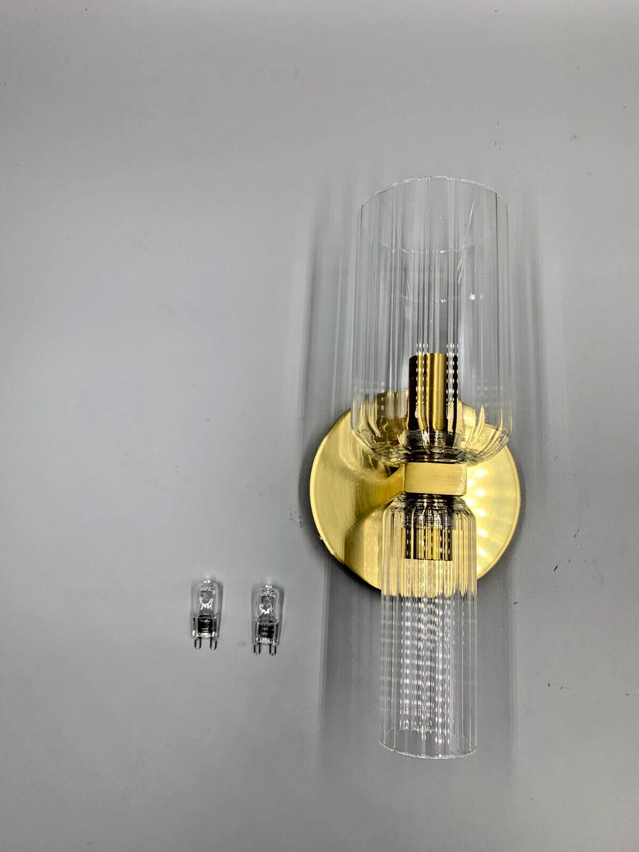 Pottery Barn Aged Brass Parris Single Tube Sconce Wall Light 4326