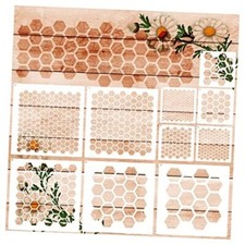 10Pcs Stencils for Painting, Large Small Hexagon Stencil Drawing Honeycomb