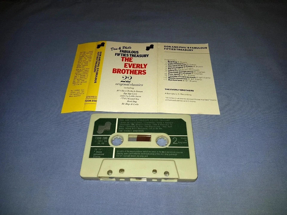 THE EVERLY BROTHERS DON & PHIL'S FABULOUS FIFTIES TREASURY CASSETTE TAPE ALBUM - Image 2 of 2