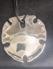 925 Sterling Silver Sand Dollar Pendant RLM Robert Lee Moris Modernist Necklace