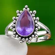 Amethyst Gemstone 925 sterling silver handmade Gift Ring US size 5 to 13