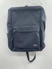 Lacoste Neocroc Rectangular Backpack Unisex Adult Black Logo-Patch Zip Fastening