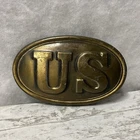 Vtg US Military Civil War Brass Belt Buckle Reproduction Union Army 3.25"X2"