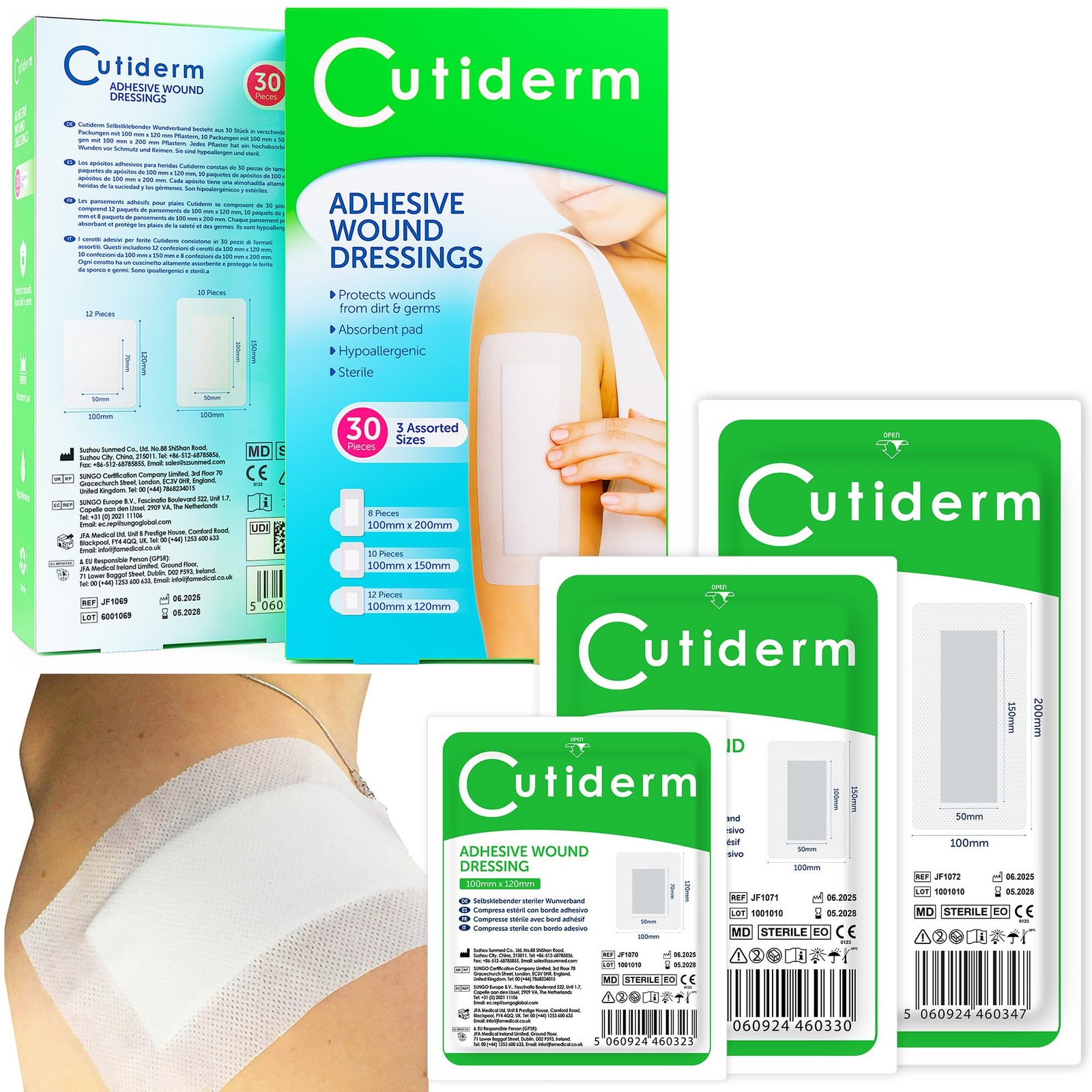Cutiderm Large Assorted Adhesive Sterile Wound Dressings Pack Small