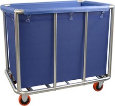 Heavy Duty 420L Rolling Laundry Cart with Waterproof Liner - Blue