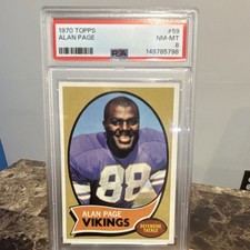 Topps 1970 Alan Page #59 PSA 8 Rookie Vikings NFL Football Base Set