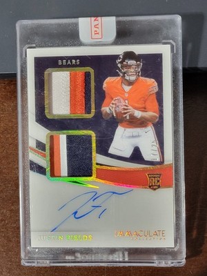 2021 Panini Immaculate Auto Justin Fields RPA /25 Dual Patch Rookie #ISP-JF