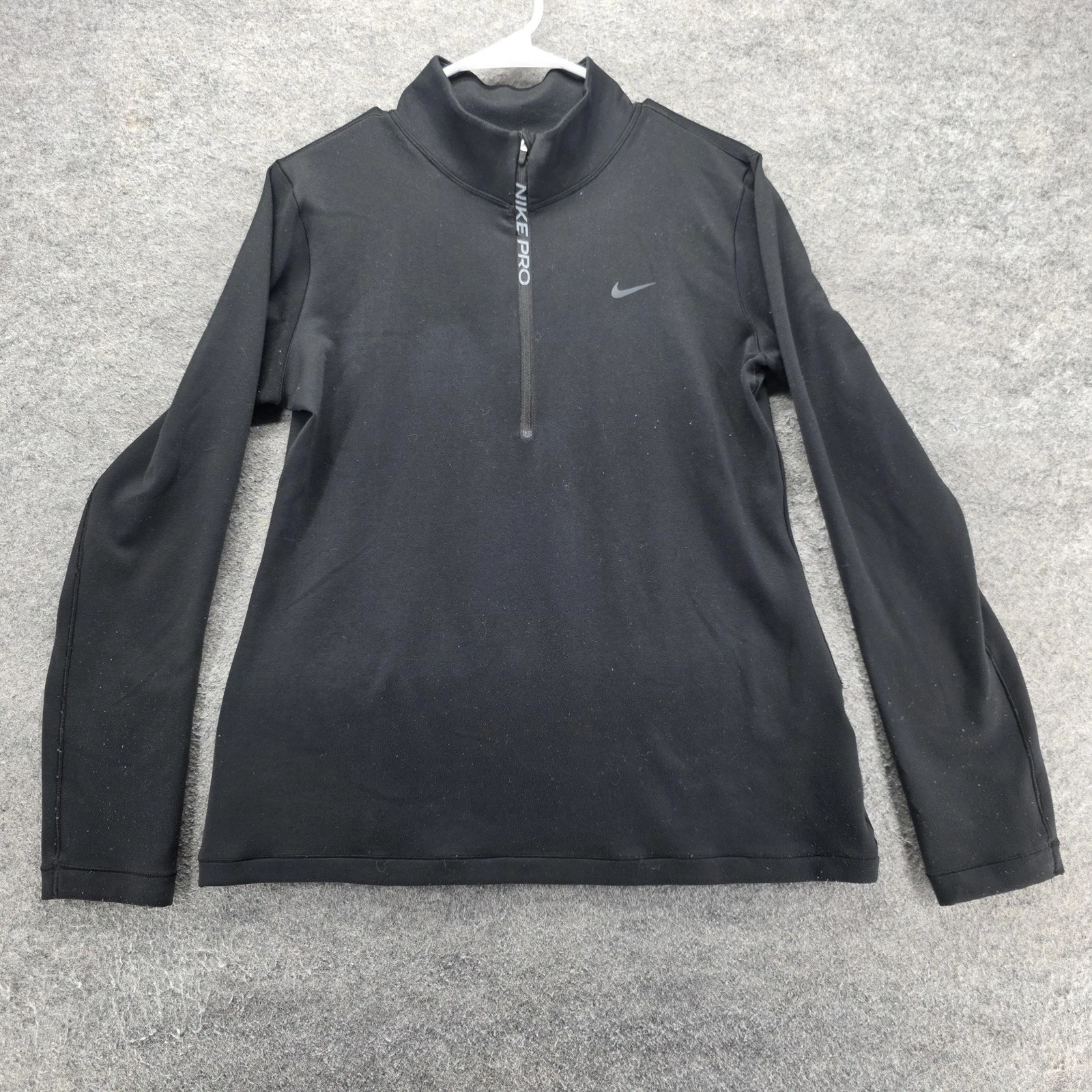 Nike Dri-FIT Pullover Womens L Black 1/4 Zip Mock Neck Moisture Wicking