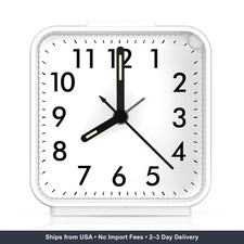 AMIR Analog Silent Non Ticking Small Clock, Travel Analog Alarm Clock Snooze