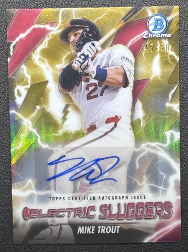 2026 Bowman Chrome Mike Trout #ES-25 Electric Sluggers /50 Autograph Gold Auto