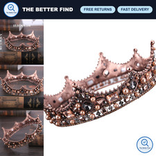 Elegant Queen Crown Tiara for Women - Vintage Baroque Rhinestone Headpiece for W