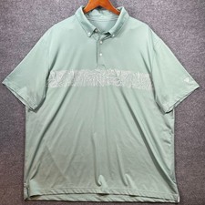 Maelreg Performance Polo Shirt Men's 3XL Green Floral Stretch Golf Casual