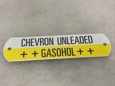 VINTAGE CHEVRON UNLEADED GASOHOL FUEL PUMP TAG GAS STATION SERVICE GARAGE