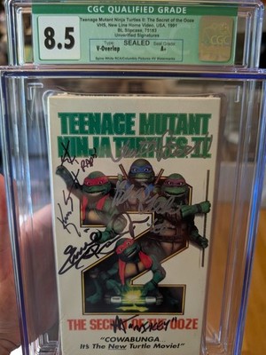 Sealed VHS 8.5 A+ Signed Auto TMNT Ninja Turtles 2 New Line CGC Graded