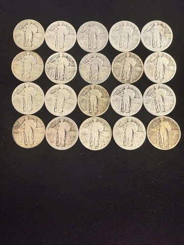 Mixed date Standing Liberty quarter 90% Silver 20 Coin Lot