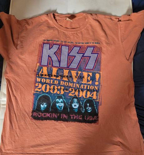 KISS Alive T-shirt! World Domination 2003-2004 Rockin' in the USA size XL