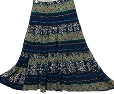 Vintage Options Melrose Skirt M Boho Hippie Rayon Peasant Gypsy Pull On Waist